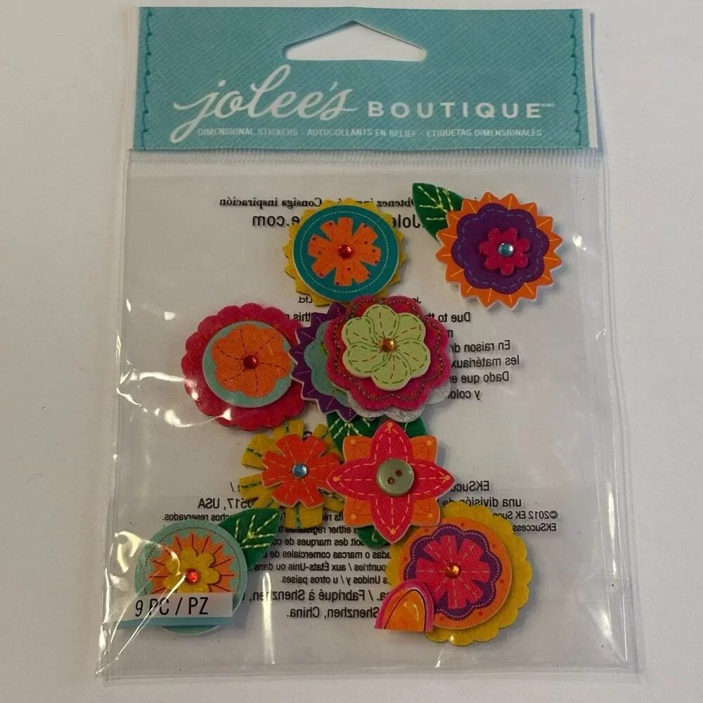 Jolee's Boutique Layered Mini Flowers Glue On Sticker